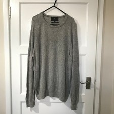 Marks And Spencer Extra Fine Lambswool Jumper Medium M Grey Sweater Pullover