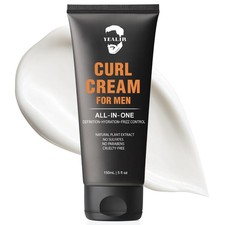 Curl Cream for Men, 5oz  Defines Curls, Controls 5 Fl Oz Pack of 1 , Grey