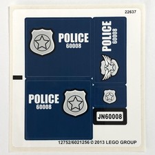 LEGO STICKER SHEET 1 60008 Museum Break-In Stickers Decals City Police