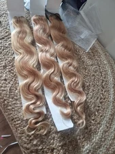 30+30+30 HONEY BLONDE 27#/613# BRAZILIAN HUMAN HAIR 3BUNDLES 300g BODY WAVES 12A