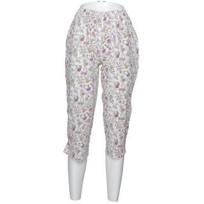 Wasche Pur, Pyjamahose, Größe: 36/38, Weiß/Mehrfarbig, Baumwolle, Blumen #jm6