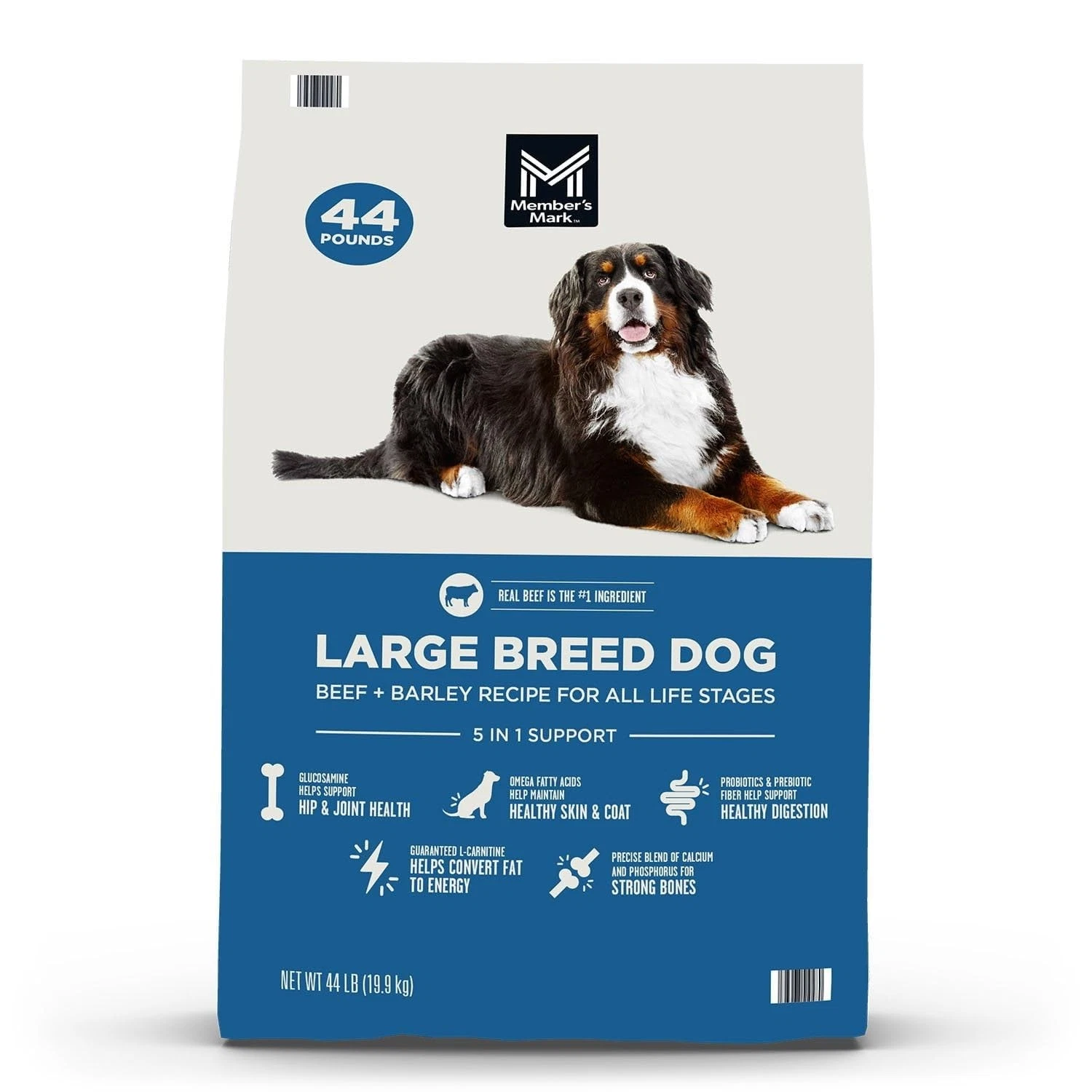 Member's Mark Large Breed Dog Beef + Barley Recipe Dry Dog Food, 44 Pounds