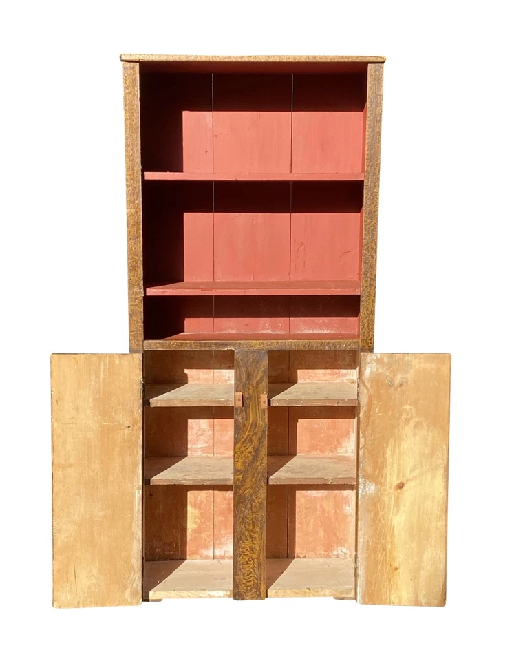 ANTIGUO ARMARIO/ARMARIO PUERTA DOBLE PINO PINTADO NUEVA INGLATERRA Foto 4 de 4