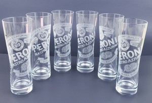 Lot-Of-6-Peroni-Nastro-Azzuro-Signature-Beer-Glasses-Tumblers-Etched-Logo