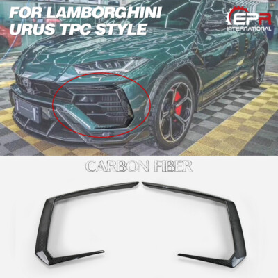 For Lamborghini Urus TPC Style Carbon Front Bumper Side Trim Vents Cover Pair