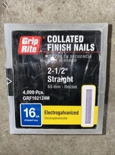 GRF162124M 2-1/2" x 16-Gauge Electro-Galvanized Steel Finish Nails-BOX OF 4000