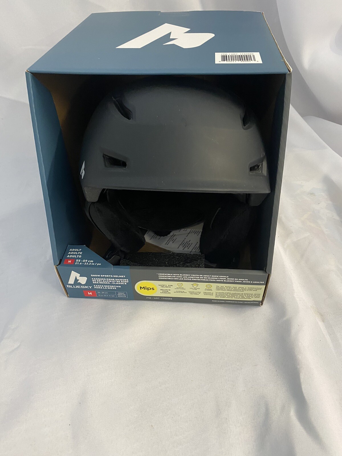 Bluesky Snow Ski Helmet Adult Med Black Snow Sports Helmet M