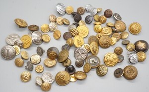 WWI - WWII Airline, Train, State, Post Office, European Buttons Group Lot Of 87