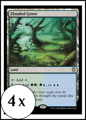 #ad MTG 4 x Flooded Grove Bloomburrow Commander Playset 4x x4 $2.24