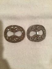 VINTAGE FRENCH 1920'S SHOE BUCKLES CLIPS CUT STEEL  GORGEOUS