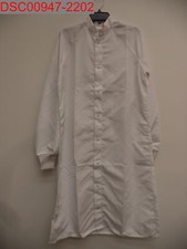 Stain, Worklon Adult White Checkered Raglan Sleeve Frock w/Snap Closure, Size S