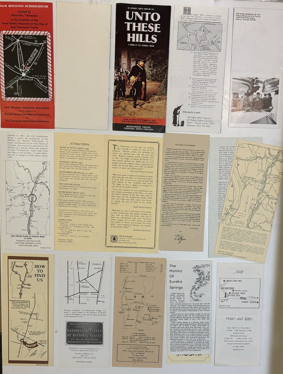 Vintage Travel Brochures and Pamphlets Lot - Various States and