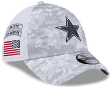 Dallas Cowboys New Era NFL Salute To Service 39THIRTY Flex Fit Hat Cap On Field