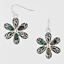 Abalone Flower Dangle Drop Earrings Fashion Jewelry