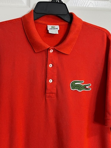 Lacoste Men's Polo Shirt Large Crocodile Size 7/XL/ XXL/46" 100% Cotton