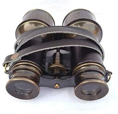 Sifaat World 6" Black Antique Solid Brass Black Leather Binocular-Christmas gift - Image 4 of 4
