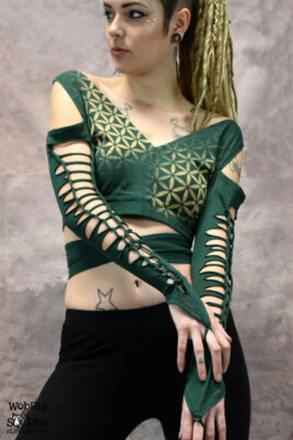 PIXIE WEAVE TOP geknüpft Psytrance Festival Pixie Party maßgeschneidert Hippie Glastonbury 