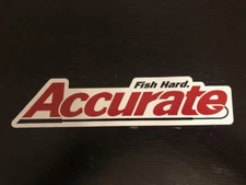 ACCURATE Reel FISH HARD. Pelagic Sport Fishing Sticker Decal 8X1.75