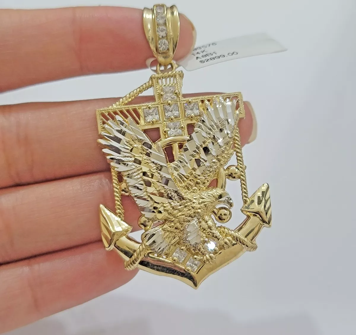 Mens 14k gold necklace charms deals