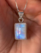 Moonstone Gemstone Pendent  925 Sterling Silver jewelry Handmade Silver Pendent