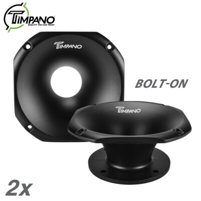 2x Timpano TPT-HL14-50 Slim Shallow Mount Black Metal 2'' Exit Horn Waveguide