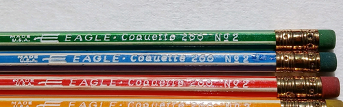 4-"266€ Adler KOKETT Nr. 2 Eagle Pencil Co. U.S.A." Holzstifte / 4 verschiedene Farben - Bild 5 von 16