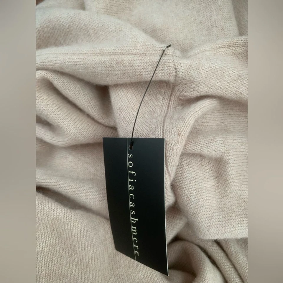 PVP US$595 Bata Sofia Cashmere 100 % cachemir en ropa de salón rubor nueva con etiquetas Foto 4 de 4
