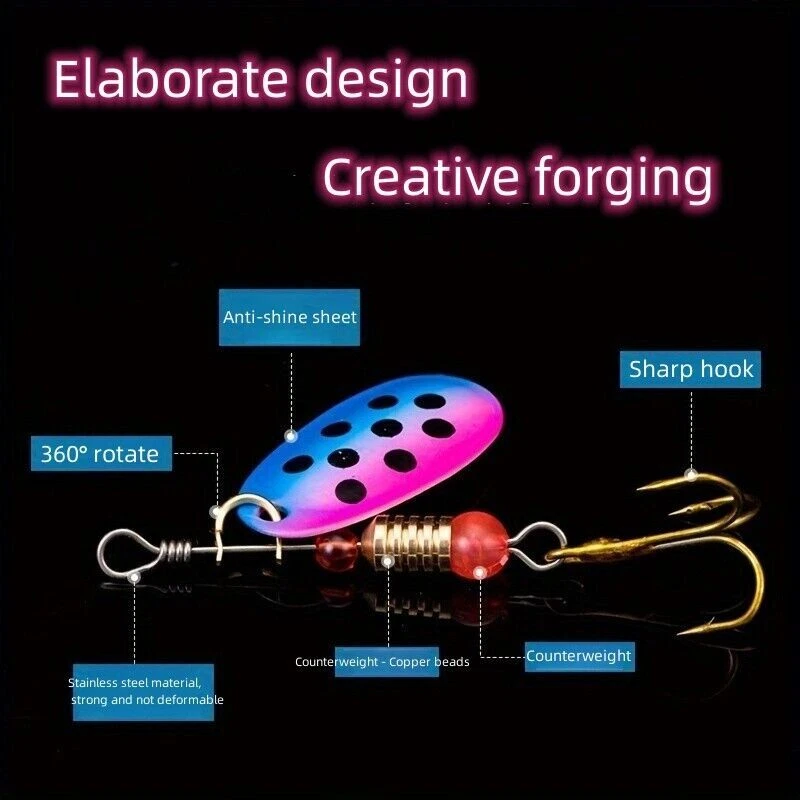 10 Stk Spinner Blinker Set Angeln Kunstköder Hecht Barsch Zander Forelle Köder - Bild 3 von 4