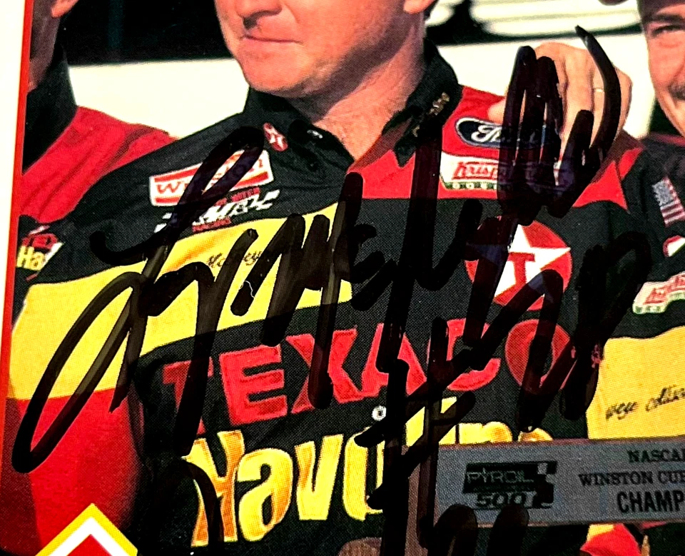 Davey Allison & Larry Mac NASCAR 1992 Traks #184 Winston Cup Autographed Signed - Image 3 of 4