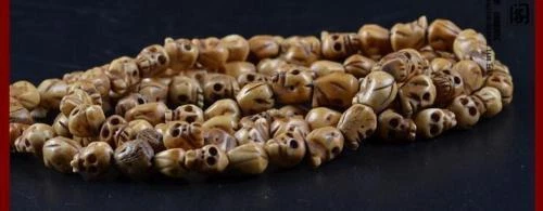 Collar Mala de Colección 108 Cuentas Budismo Tibetano Hueso de Yak Calavera Meditación Oración - Imagen 5 de 6