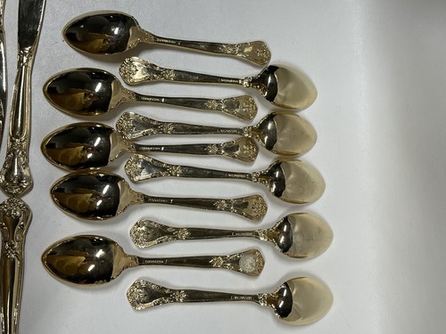 Godinger Gold Electroplate 25 PCS Flatware Silverware Incomplete Flaws Baroque - 第 15/22 張圖片