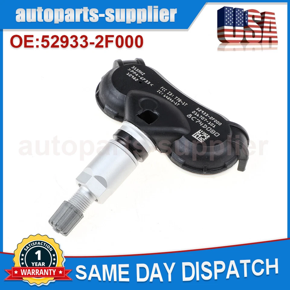 Juego de 4 sensores de presión de neumáticos de rueda TPMS 52933-2F000 para Hyundai Tucson Kia Rio Foto 3 de 4