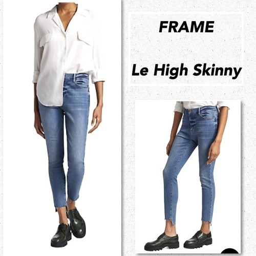 FRAME Denim Raw Hem Jeans Le High Skinny Paltrow Blau Gr. 25 US 2 Streetwear - Bild 2 von 10