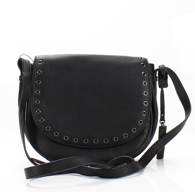 vince camuto black leather crossbody purse