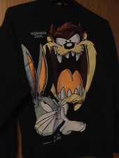 Tasmanian Devil  Bugs Bunny - 1993 Black Sweatshirt - Warner Bros. - XL