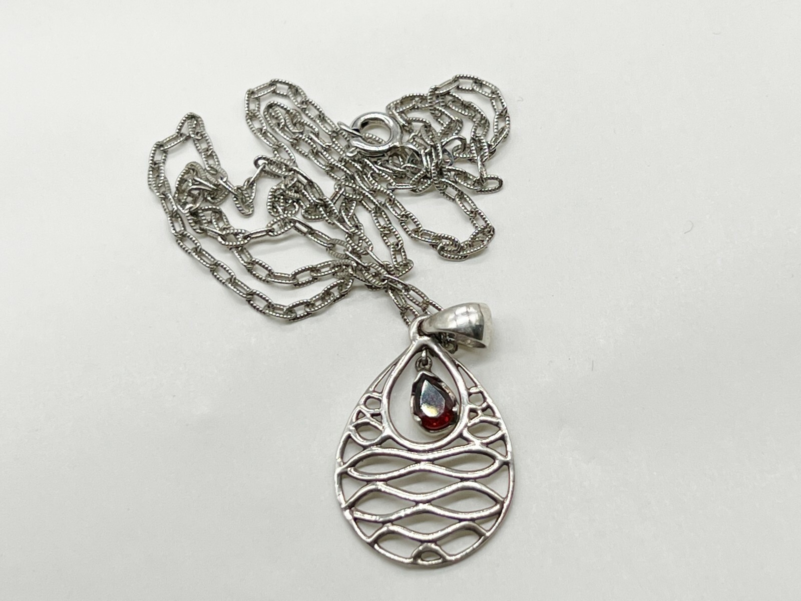 VINTAGE SOLID STERLING SILVER RUBY RED GARNET CEL… - image 1