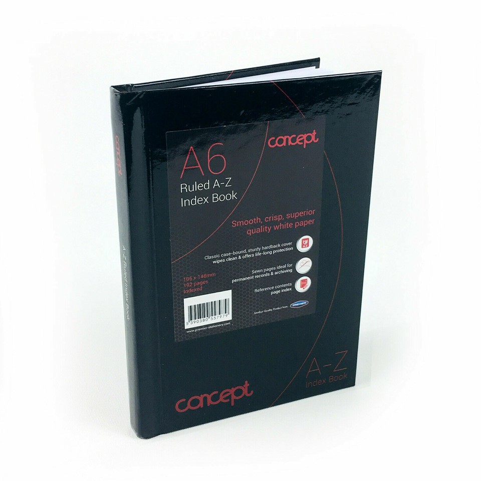 A6 Index Address Notebook A-Z Telephone Note Book Hard Cover Ruled ...