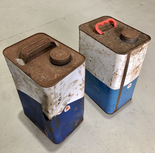 Vintage Mobil Outboard Mower Petrol Fuel Tin Can Mineral Turpentine 2 Stroke - Picture 3 of 3