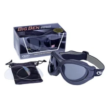 BIG BEN FIT OVER MOTORCYCLE GOGGLES ANTIFOG 3 SETS LENS CLEAR SMOKE YELLOW