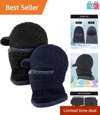 Warm Knitted Balaclava Hat Set - Windproof Winter Face Covering for Outdoors