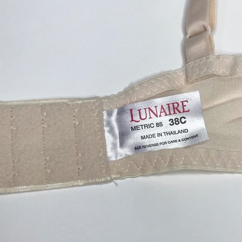 LUNAIRE Sevilla Embroidered Demi Bra Balconette 14011 Beige White Size 38C - Picture 6 of 12