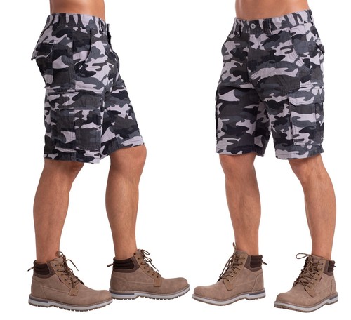 Mens Army Cargo Combat Shorts Casual Work Military Cotton Chino Camo Half Pants - Picture 22 of 32