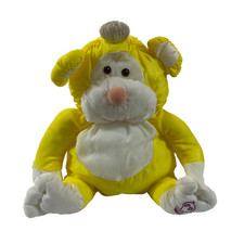 A168 Playskool Puffalumps Yellow Monkey Parachute Nylon Plush Stuffed Toy Lovey