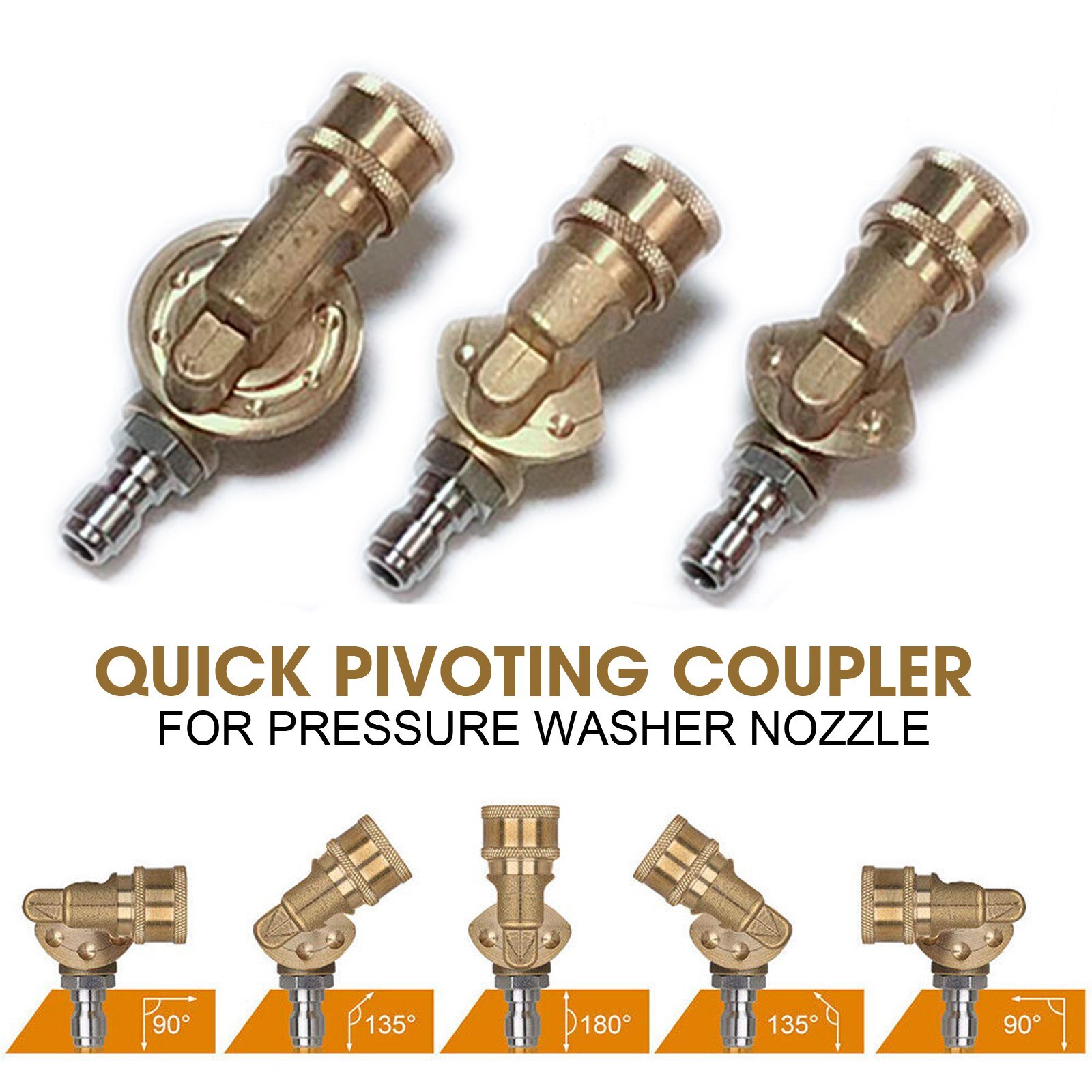 1/4-Inch Quick-Connect Coupler for Pressure Washer Nozzle and Gutter Cleaner Attachment