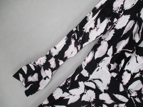 Witchery Dress Womens 4 Black White Pink Shirt Floral A Line Long Sleeve Button - Picture 6 of 19