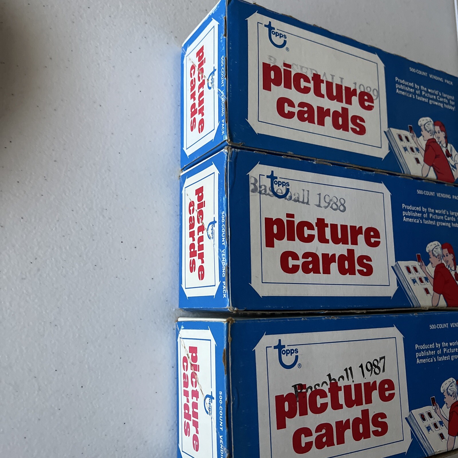 Topps History Box Topps 1987, 1988 & 1989 Baseball Vending Boxes 1500 cards many stars ...