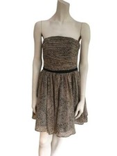 Guess Los Angeles Black Dots Strapless Tie Back Mini Dress sz S Small