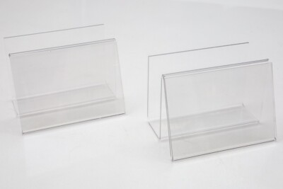 Plymor Clear Acrylic Deluxe Post Card Holder & Display 2pk 6'' W x 4.25''D 4.5'' H