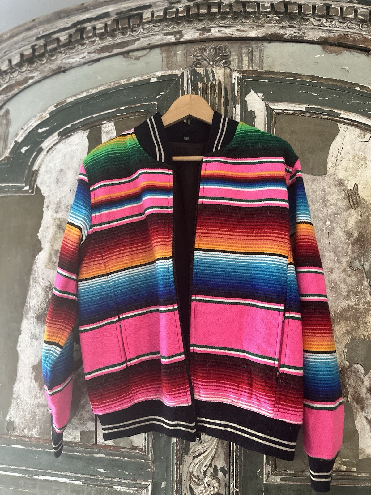 Mexican Blanket Jacket Size M - image 1