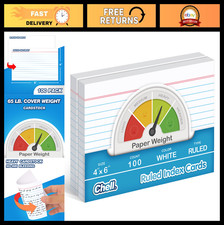 100 Heavyweight 4x6 Ruled Index Cards - Blank...